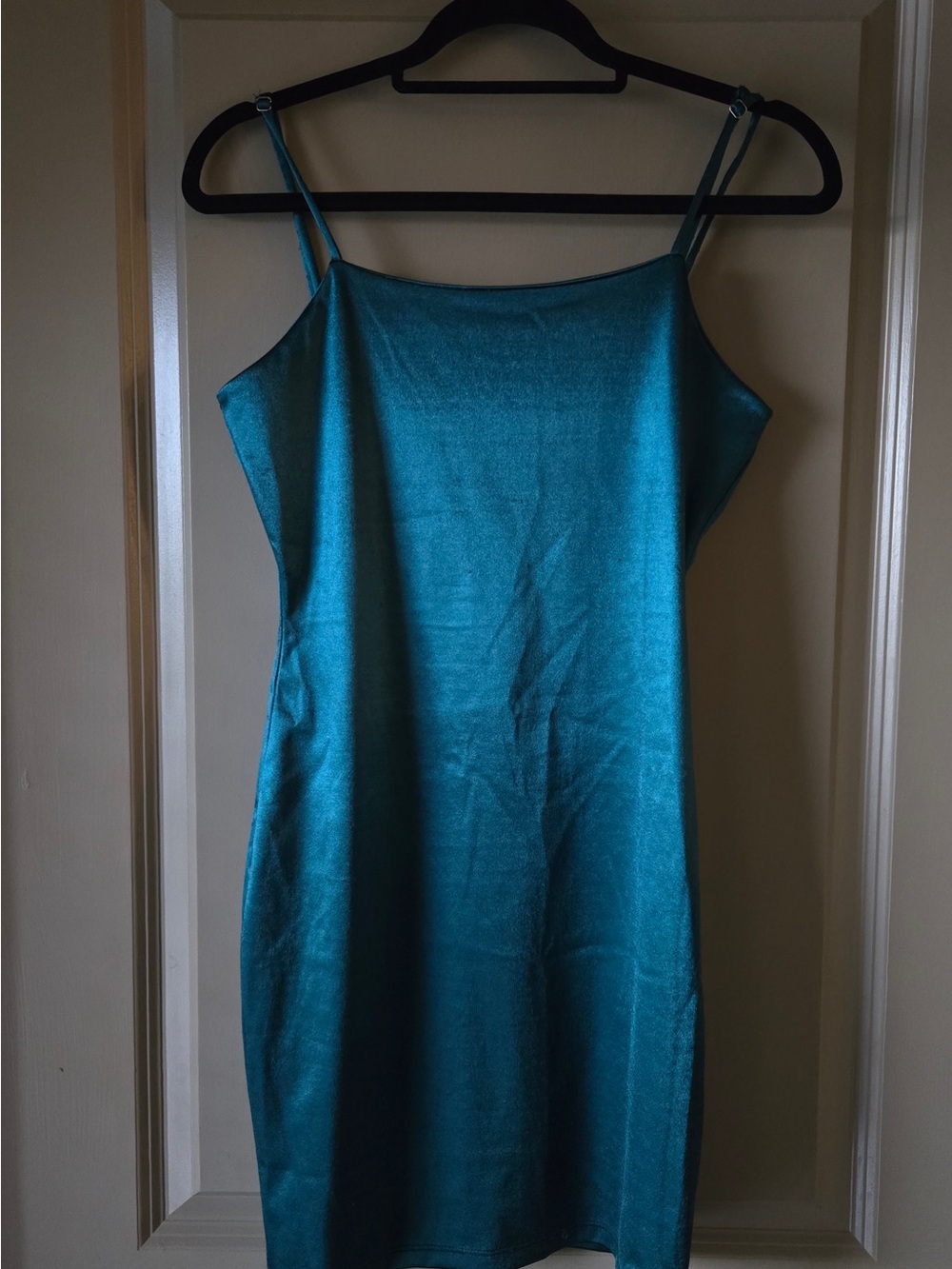 Sleek Teal Slip Dress